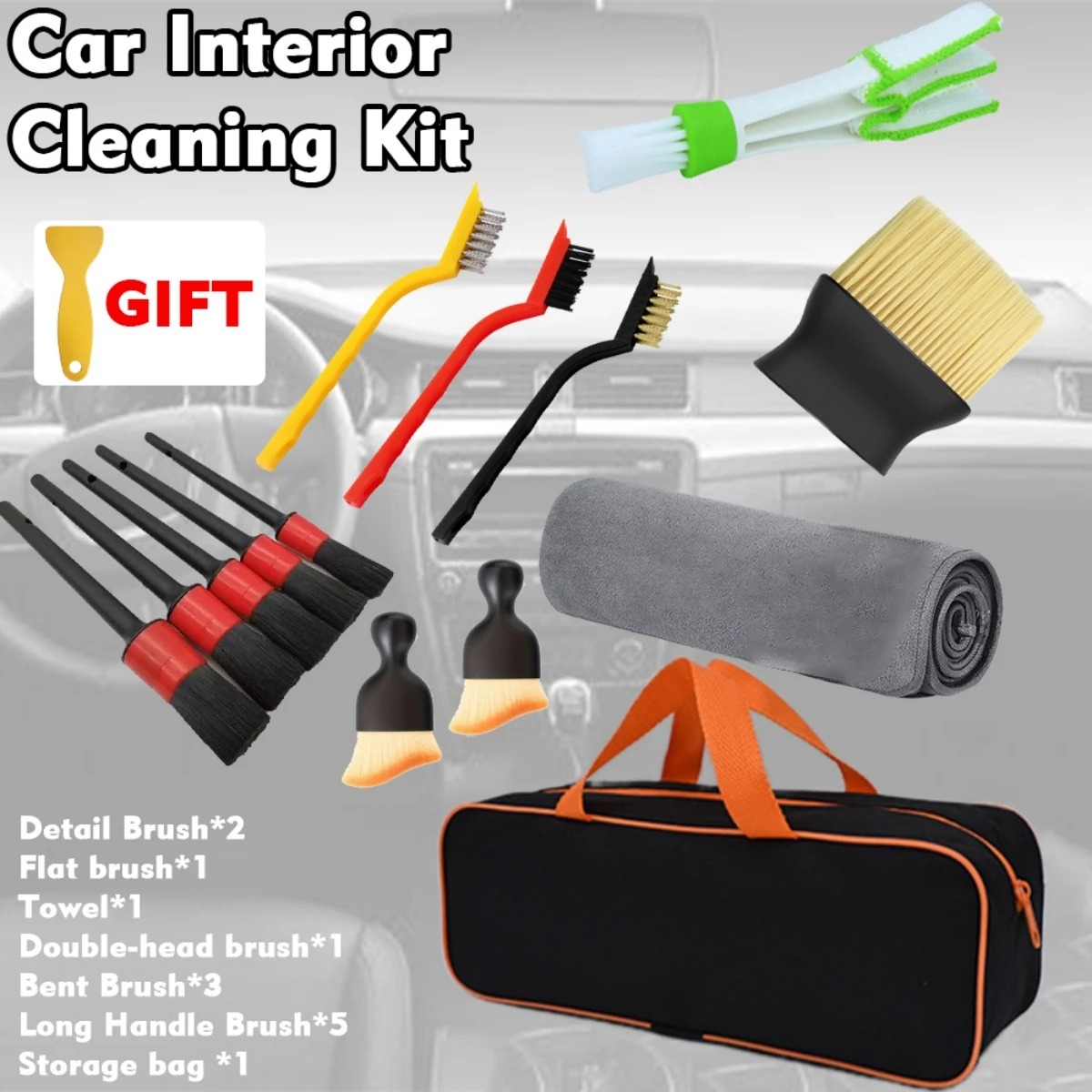 Dirt Brush Interior - Kit de Escovas para Limpeza e